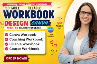 design editable fillable workbook canva workbook coach or course workbook