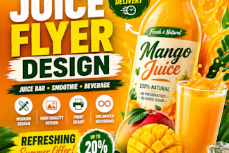 design modern juice and promotional flyers