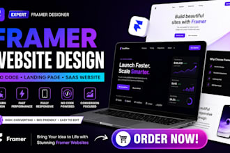 design modern framer website developer saas landing page no code website