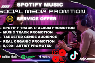 do organic spotify music social media promotion ig tiktok audience marketing