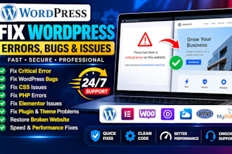 fix wordpress critical error bugs CSS issues PHP errors and website problems