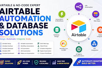 setup airtable database, airtable automation, airtable crm clay com softr expert