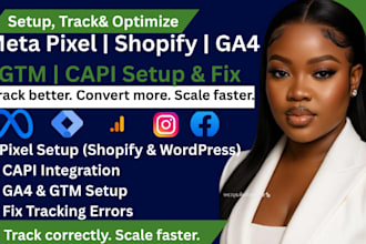 setup meta facebook pixel shopify, conversion API, ga4, GTM, fix pixel wordpress
