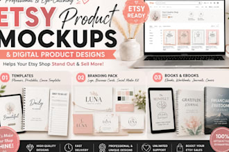 design etsy product mockups and digital product visuals for your shop
