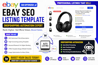 do ebay SEO listing template design dropshipping automation expert