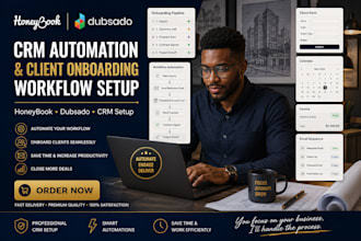 setup client onboarding workflow and automation in honeybook or dubsado