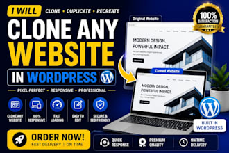 clone, duplicate or recreate any website in wordpress