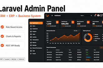 build a custom laravel admin panel and business management system
