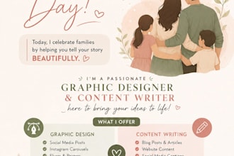 design creative family day posts, cards and social media content