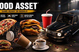 create 3d food assets hot dog mascot social media post ig food truck game ready