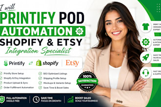 printify pod automation shopify etsy integration specialist