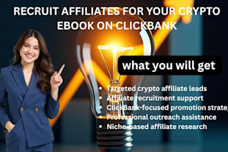 recruit affiliates for your crypto ebook on clickbank