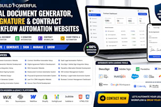 build legal document generator e signature contract workflow automation website