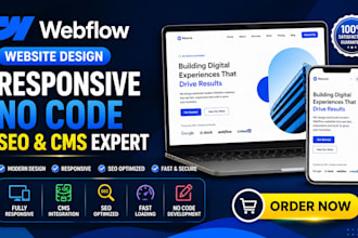 design redesign responsive webflow website with cms and SEO no code website