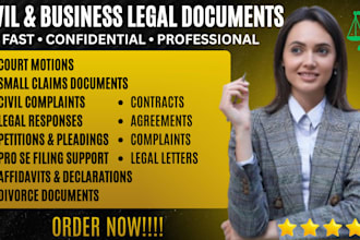 draft and review small claims complaints for civil and tort disputes