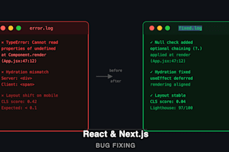 fix bugs and responsive issues in your react nextjs website