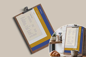 design a custom menu for your cafe, bar or restaurant