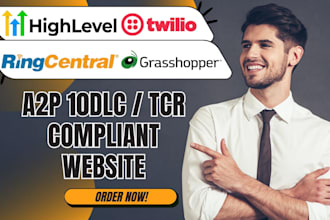 do a2p 10dlc registration website tcr compliant