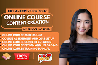 create online course content, elearning course curriculum, and training manual