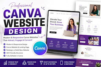 do responsive canva website design, canva landing page, redesign canva website