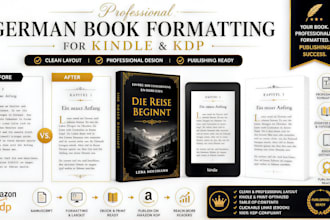 format german book for kindle storybook layout print ready publishing design