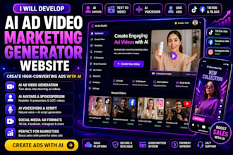 develop ai video ads generator website, ai ugc ads for marketing videos