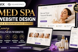 build responsive wix or squarespace website for med spa and wellness center