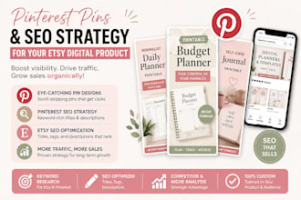 create pinterest pin and seo strategy for your etsy digital poduct