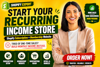 design shopify subscription website membership site recurring revenue store