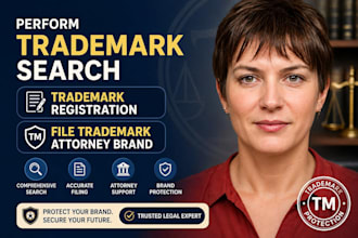 do trademark search and trademark registration for  your brand