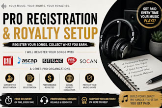 register your music with bmi, ascap, secas, prs, and publishing organization