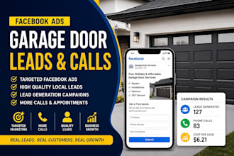 run facebook ads to generate garage door leads and calls, garage door website