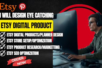 design eye catchy etsy digital planner, etsy hyperlinked planner, etsy listing