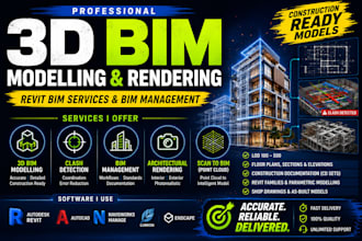 do 3d bim modelling, rendering and be your bim manager for architectural project