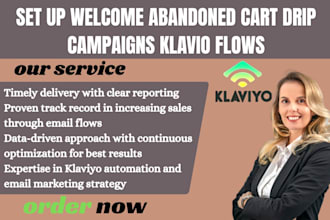 setup klavio welcome abandoned cart drip campaigns workfow welcome series