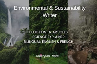 write a professional environmental and sustainability blog