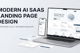 ai saas startup landing page design in react nextjs tailwind CSS