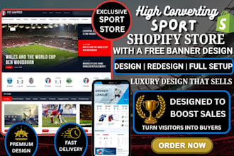design sport website sport club shopify store sport accessories sport gear store