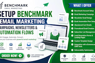 setup benchmark email marketing campaign newsletter email automation flows