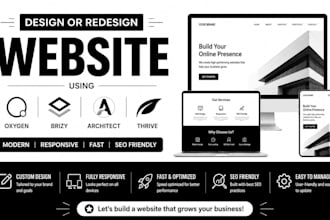 design or redesign online website using oxygen brizy architect thrive