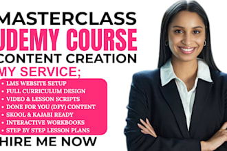 do udemy course creation, educational content branded ppt slides for lms website