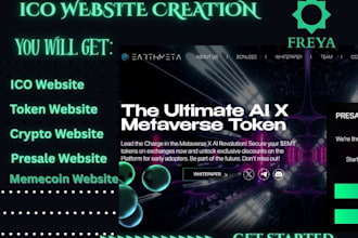 design a stunning responsive crypto, memecoin, ico, and token launch website