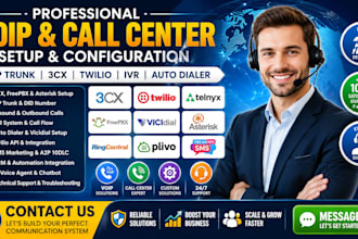 setup 3cx twilio telnyx sip trunk voip call centre IVR and auto dialer