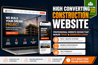 design high converting construction building materials website with rfq form