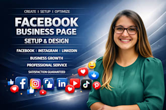 create setup facebook business page, social media account setup and page setup