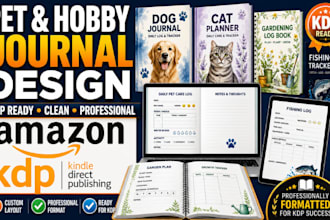 design and format your pet or hobby journal for amazon KDP