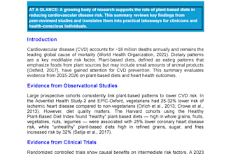write a nutrition research summary or evidence review