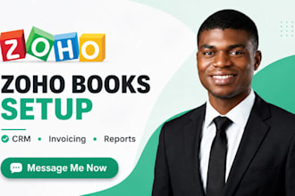 setup zoho books, zoho CRM, zoho one, invoicing, workflows, reports and config