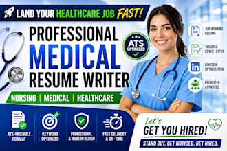 write, edit healthcare, medical and nursing resume, CV, cover letter, linkedin