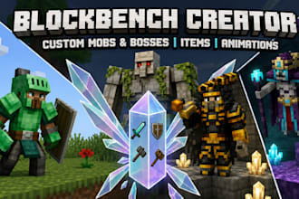 design minecraft bosses, mobs with animations in blockbench